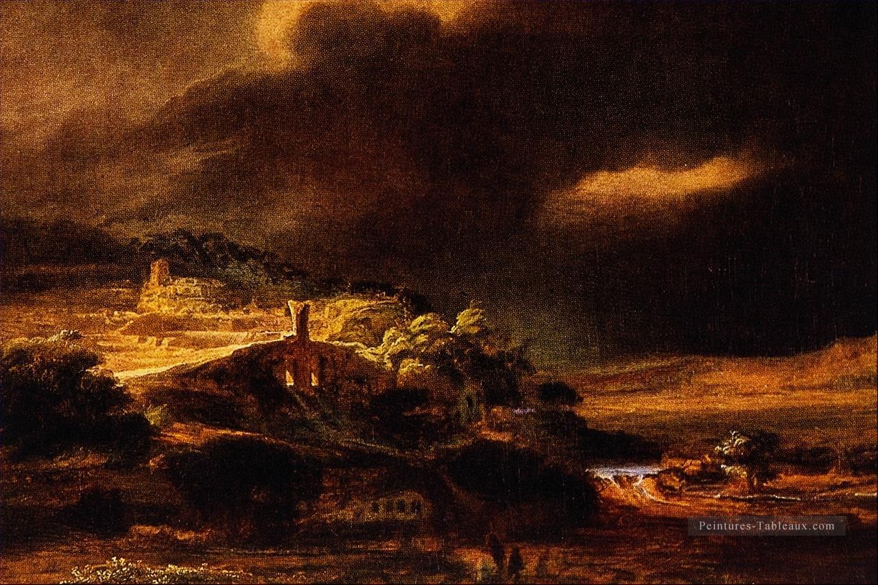Paysage orageux Rembrandt Peintures à l'huile